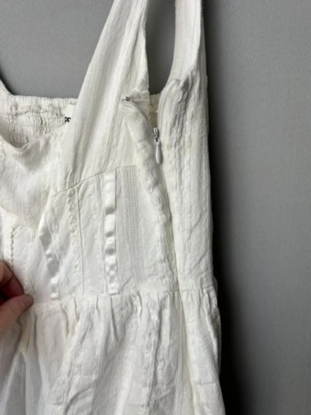Princess Polly Petite White Cotton Mini Dress US 2 Cottagecore Babydoll